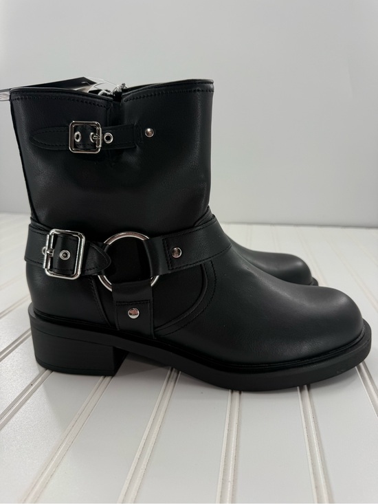 Universal Thread Shoes - NWT Connor Harness Buckle Ankle Steampunk Emo Chunky Black Biker Boots  Size 11